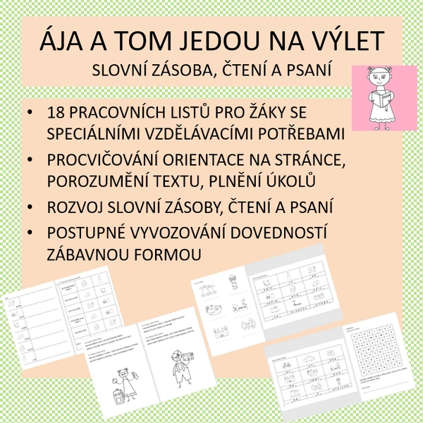 Ája a Tom jedou na výlet - slovní zásoba, čtení a psaní