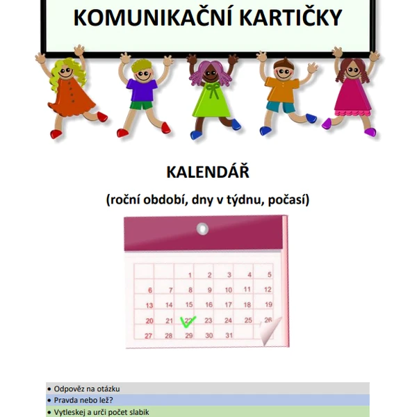 Komunikační kartičky - KALENDÁŘ 