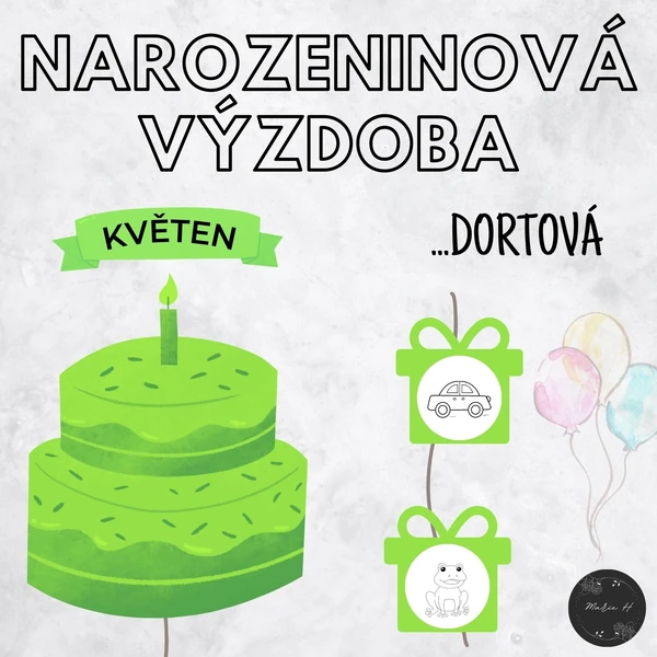 Narozeninová výzdoba, dortová
