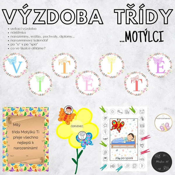 Výzdoba třídy - Motýlci