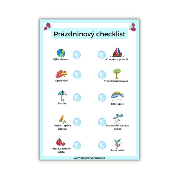 Prázdninový checklist