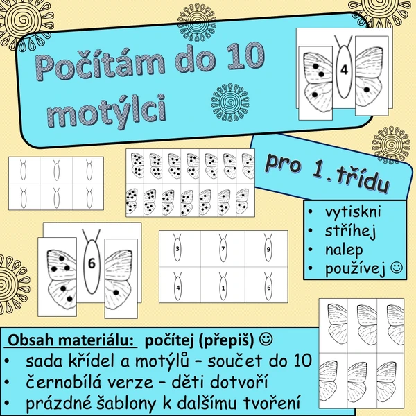 Počítám do 10 - motýlci