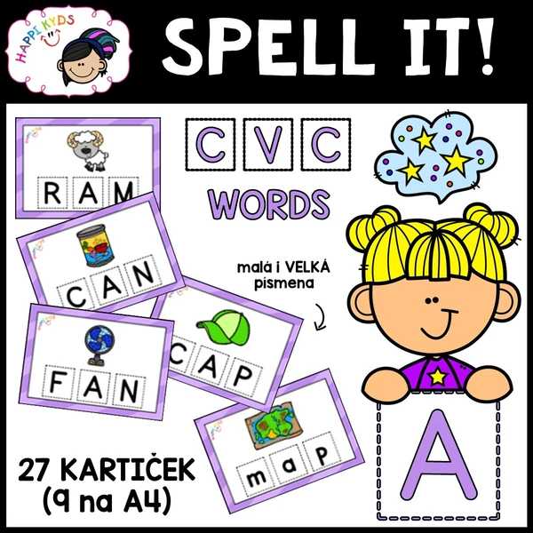 SPELL IT! CVC words - A (kartičky)