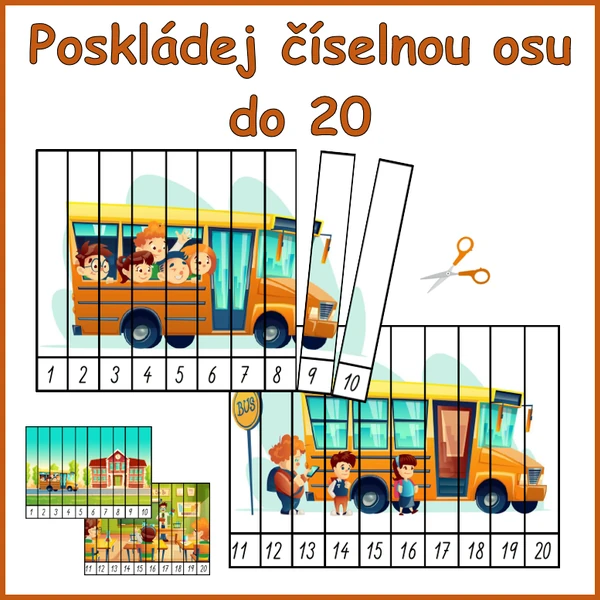  Poskládej číselnou osu do 20