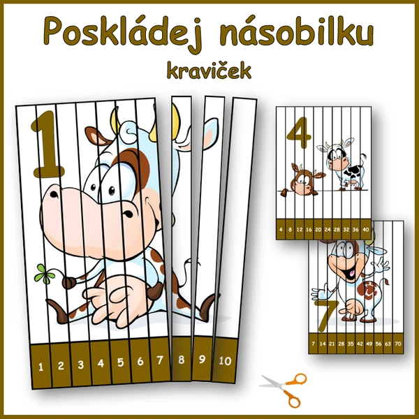 Poskládej násobilku KRAVIČEK