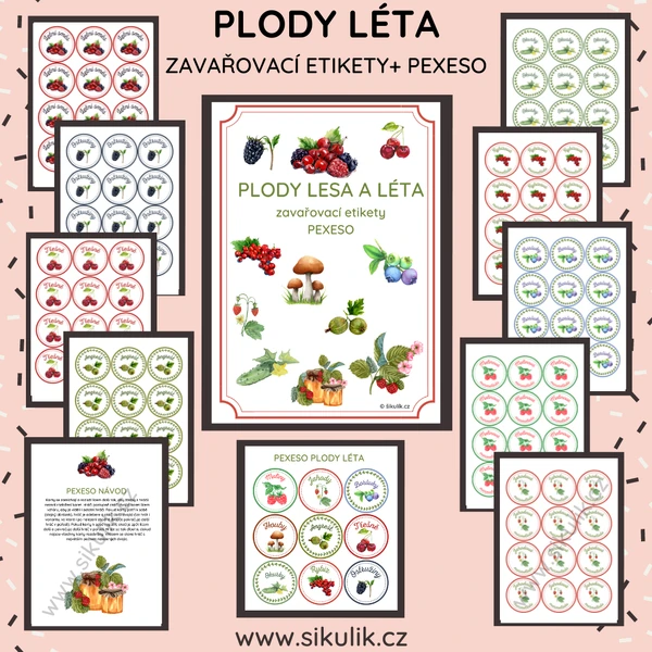 PLODY LESA A LÉTA ETIKETY + PEXESO
