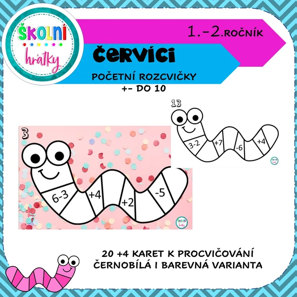 ČERVÍCI početní řetízky +- do 10