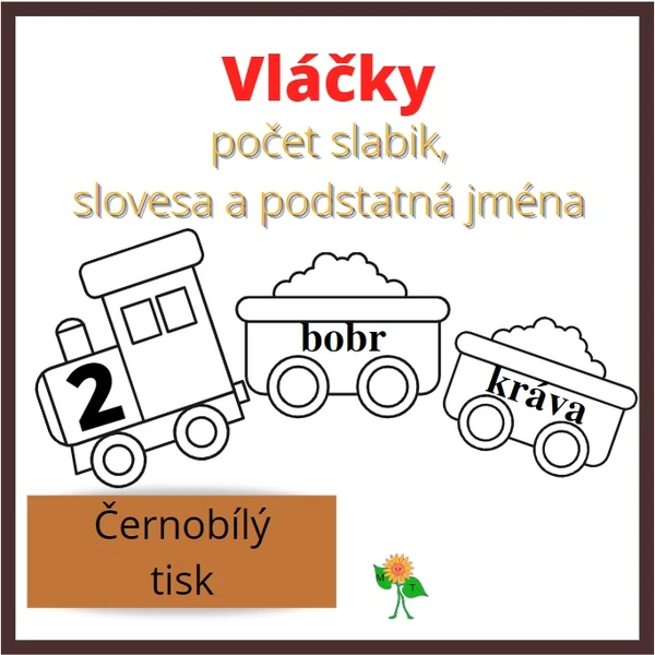 Vláčky - počet slabik, podstatná jména a slovesa