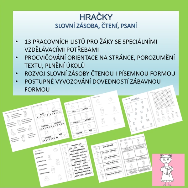 Hračky - slovní zásoba, čtení a psaní
