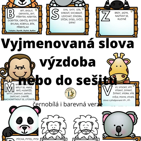 Vyjmenovaná slova - výzdoba nebo do sešitu