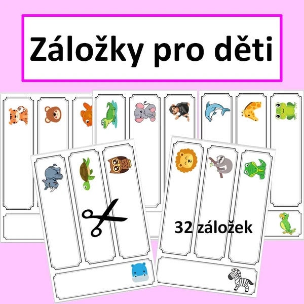 Záložky pro děti - zvířátka