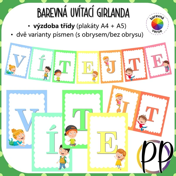 Barevná uvítací girlanda (výzdoba)