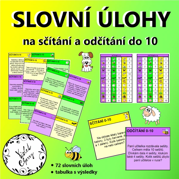 Slovní úlohy na sčítání a odčítání 0-10