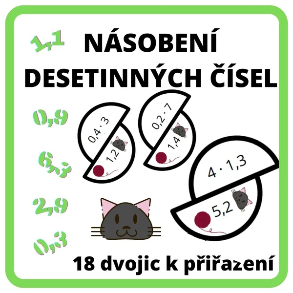 Přiřazování dvojic - násobení desetinných čísel