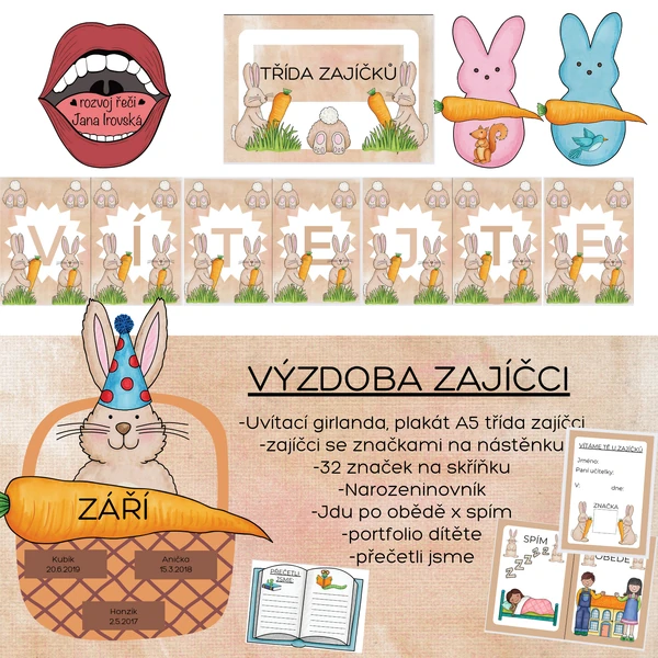 VÝZDOBA DO MŠ-ZAJÍČCI