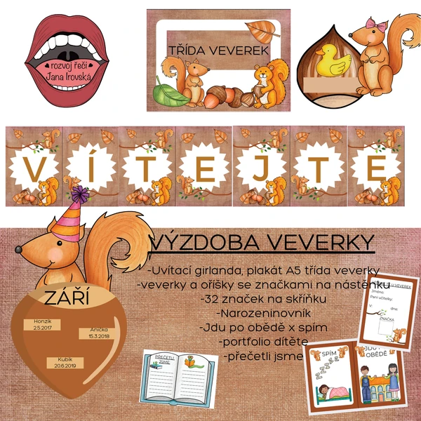VÝZDOBA DO MŠ-VEVERKY