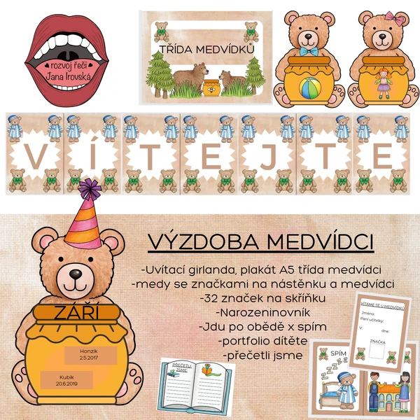 VÝZDOBA DO MŠ-MEDVÍDCI