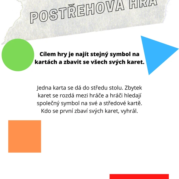 Postřehová hra - tvary, barvy 