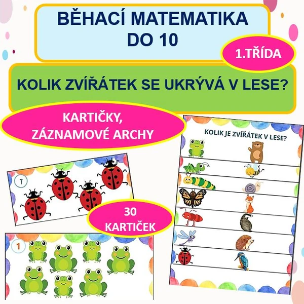 KOLIK ZVÍŘÁTEK SE UKRÝVÁ V LESE? - POČÍTÁME DO 10 (BĚHACÍ MATEMATIKA)