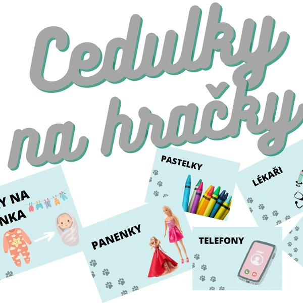 Cedulky na boxy s hračkami 