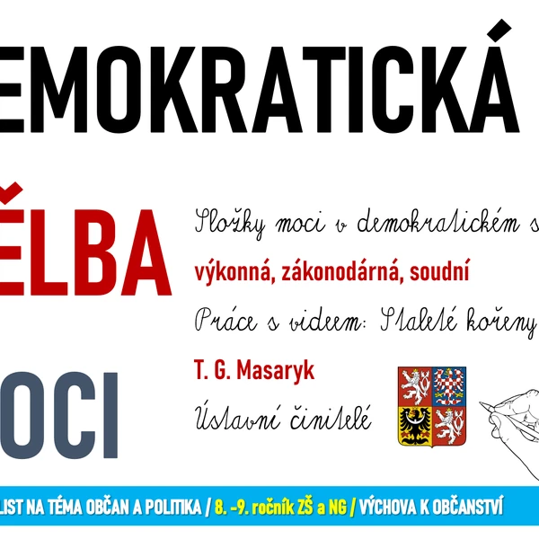 DEMOKRATICKÁ DĚLBA MOCI (pracovní list s řešením)
