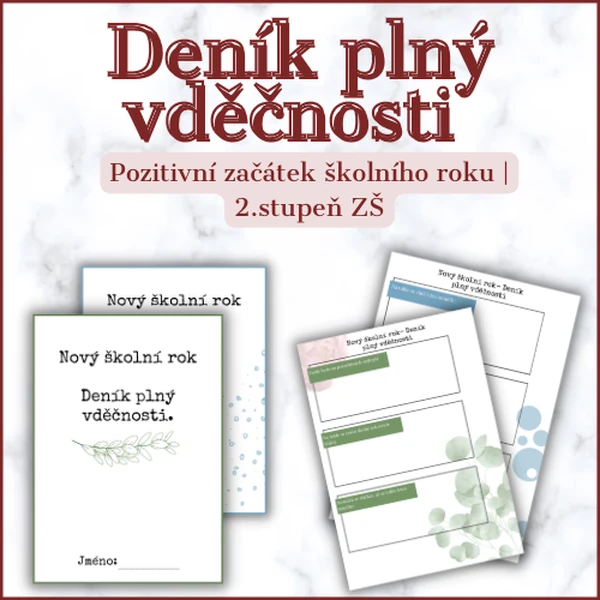 Deník plný vděčnosti | Aktivita na začátek školního roku