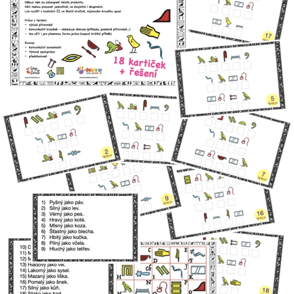 Přirovnání (šifra - Egypt "hieroglyfy")