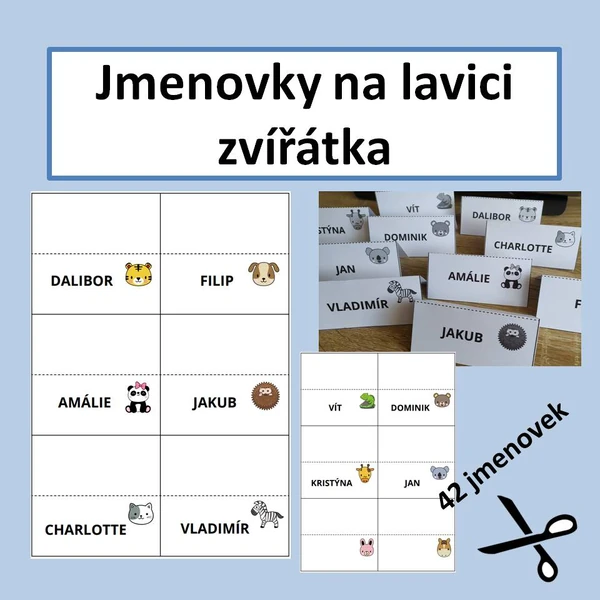 Jmenovky na lavici