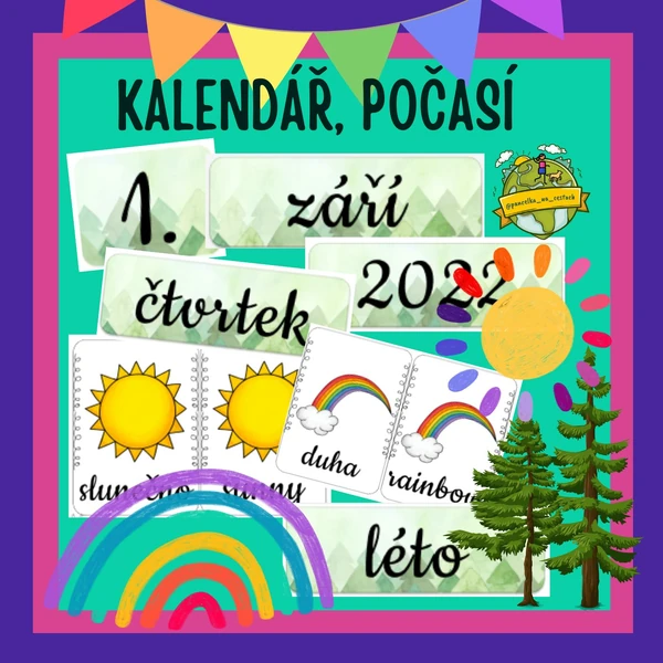 LES - kalendář, počasí ČJ & AJ 🇨🇿🇬🇧