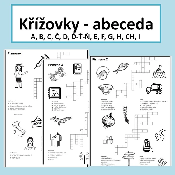 Křížovky - abeceda, písmenko po písmenku