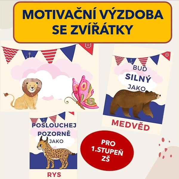 MOTIVAČNÍ VÝZDOBA SE ZVÍŘÁTKY 