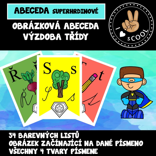 Abeceda superhrdinové - girlanda