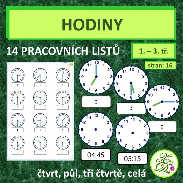 Hodiny - pracovní listy