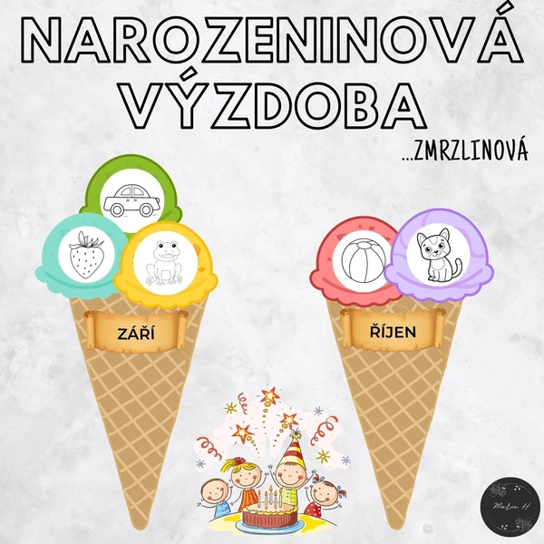 Narozeninová výzdoba, zmrzlinová
