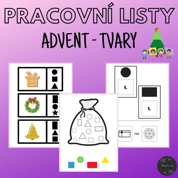 Advent - tvary, pracovní listy