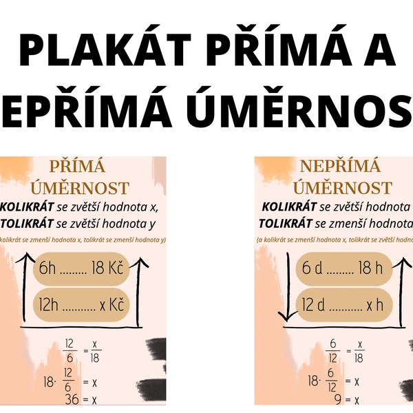 Plakát přímá a nepřímá úměrnost