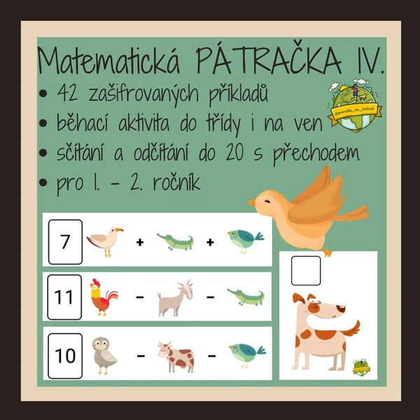 Matematická pátračka IV. sčítání a odčítání do 20