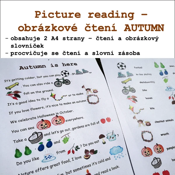 Picture reading Autumn - obrázkové čtení