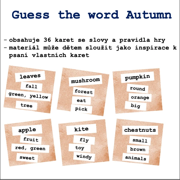 Guess the word - Hádej slovo Autumn