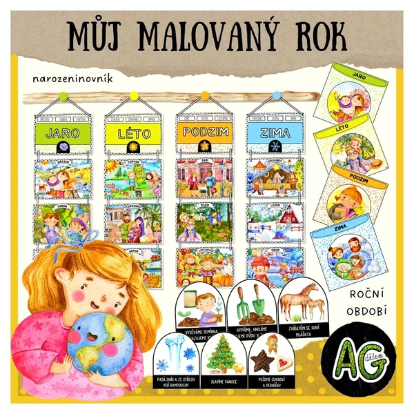 MŮJ MALOVANÝ ROK - VÝZDOBA, DEMONSTRAČNÍ OBRÁZKY, TŘÍDĚNÍ, NAROZENINOVNÍK