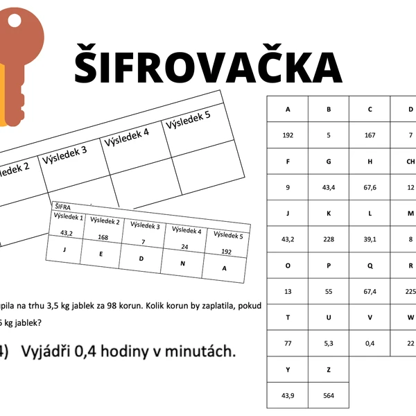 Šifrovačka - přímá úměrnost