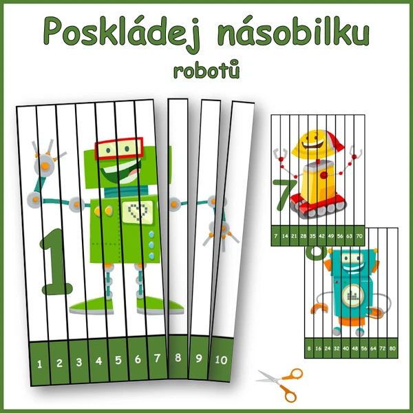 Poskládej násobilku ROBOTŮ