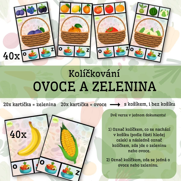 Ovoce a zelenina: Kolíčkování