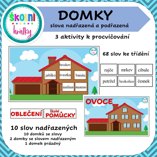 DOMKY slova nadřazená a podřazená