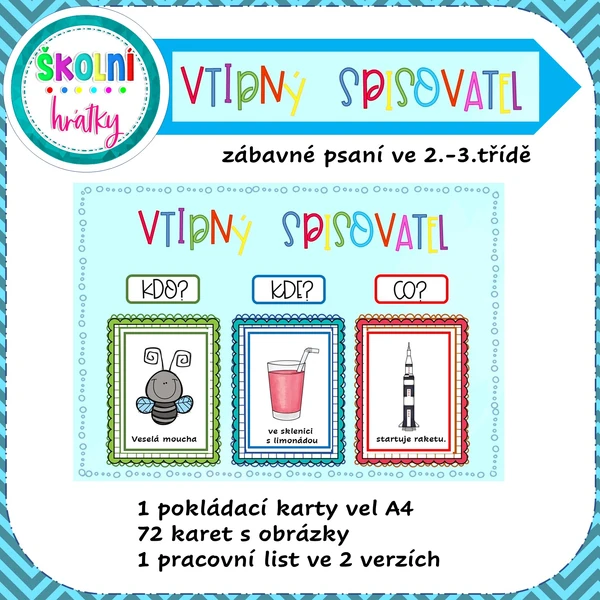 VTIPNÝ SPISOVATEL - tvoření vět zábavně
