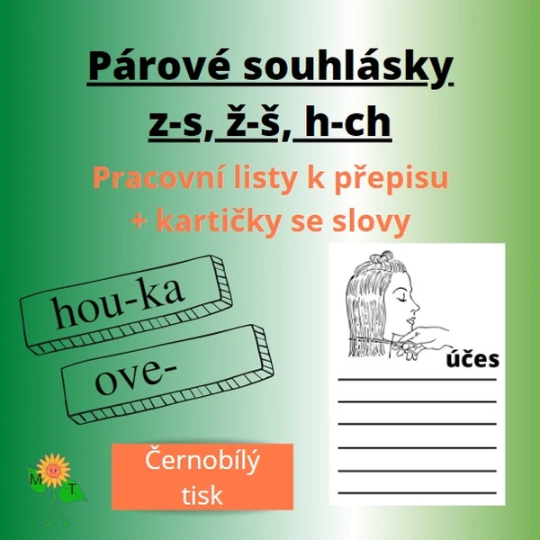 Párové souhlásky z-s, ž-š, h-ch