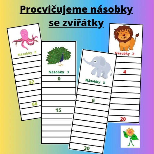 Násobilka - procvičujeme násobky se zvířátky