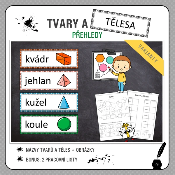 Tvary a tělesa - přehledy