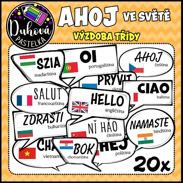AHOJ ve 20 světových jazycích - výzdoba školy