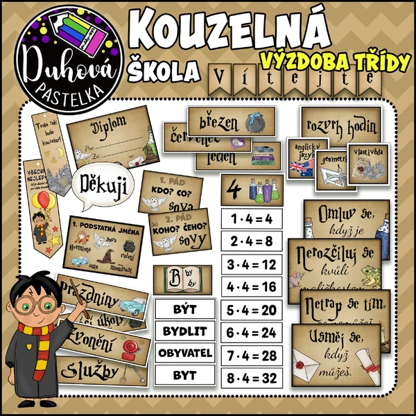 Výzdoba třídy - kouzelnická škola (3.-5. třída)